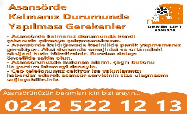 Asansörde kalınca yapılması gerekenler 