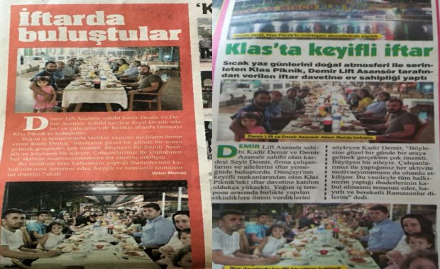 Basında yer alan iftarımız...